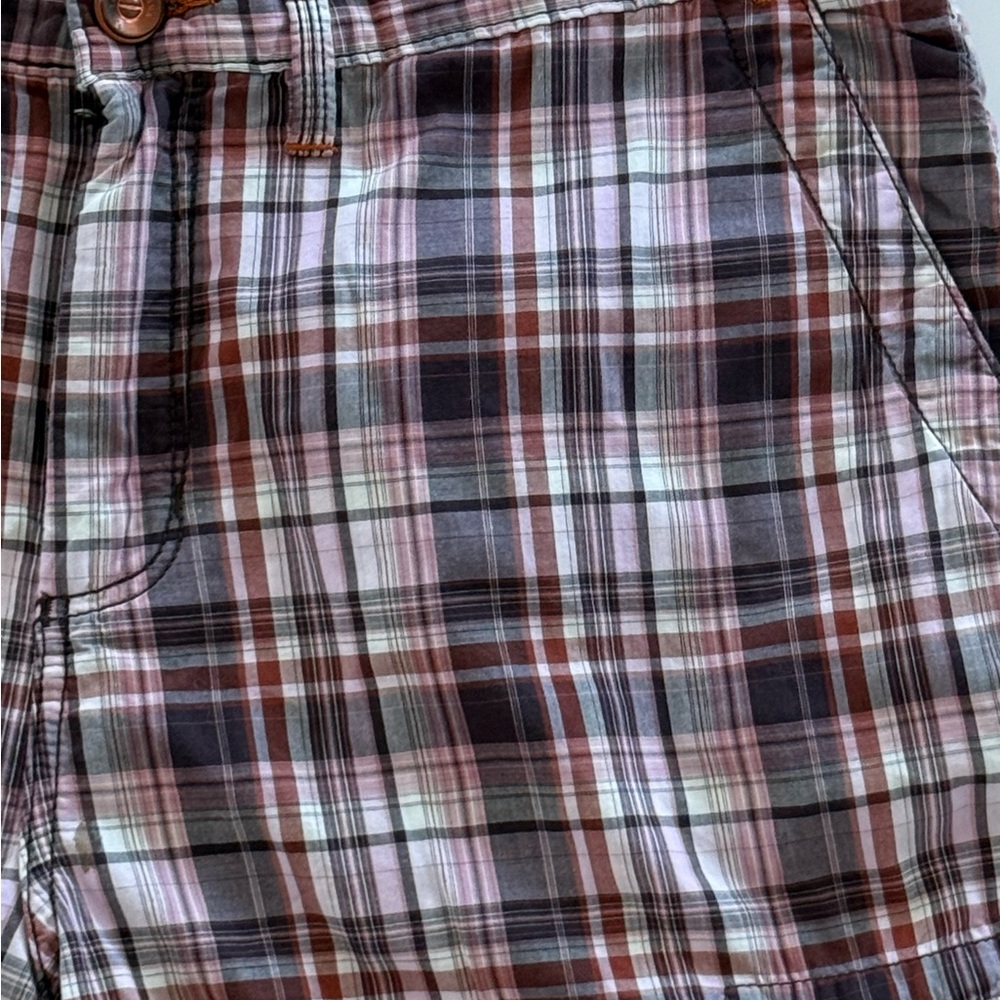 Tommy Bahama Cargo Shorts 100% Cotton Plaid Pink/Brown Golf Beach Men’s Size 36 - Picture 3 of 11
